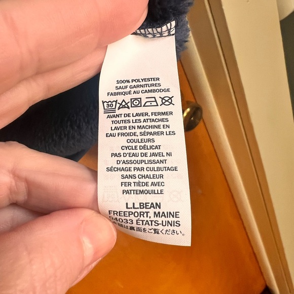 L.L. BEAN | Men’s Extra Large Hi-Pile Fleece Jacket Blue Tan Cozy Teddy Bear - Picture 5 of 8